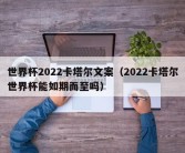 世界杯2022卡塔尔文案（2022卡塔尔世界杯能如期而至吗）